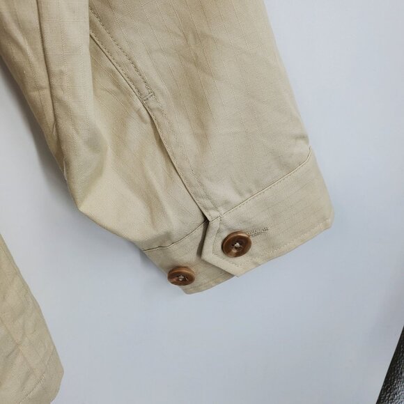 Line of Trade Khaki Utility Button Up Long Sleeve Chore Shirt Size Large - Picture 8 of 10